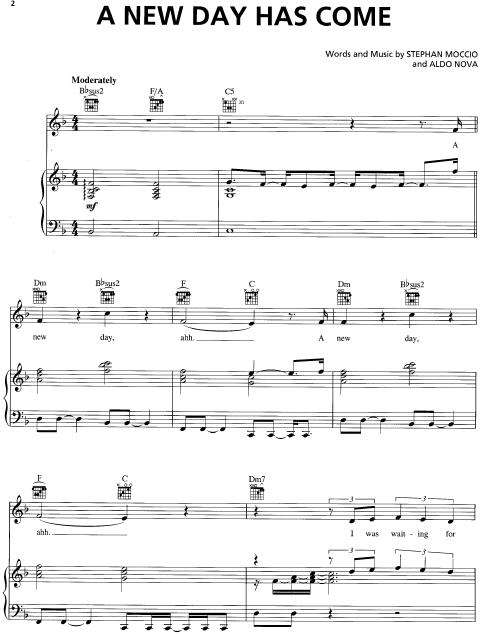 Celine Dion - A New Day Has Come (Piano Sheet Music) *Free Shipping*