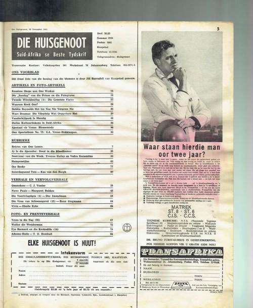 Huisgenoot tydskrif - 20 Nov 1964 - Sien produkbeskrywing vir inhoud