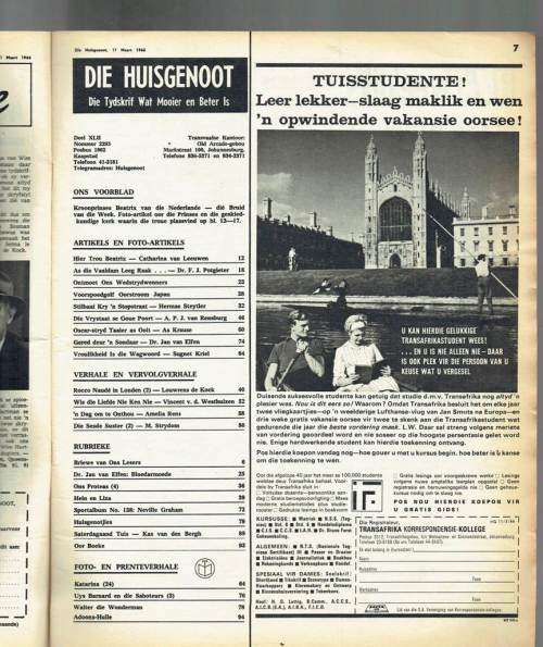 Huisgenoot tydskrif - 11 Maart 1966 - Sien produkbeskrywing vir inhoud