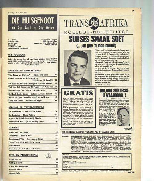 Huisgenoot tydskrif - 15 Maart 1968 - Sien produkbeskrywing vir inhoud