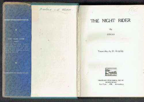 The Night Rider - Mikro - 1950 - English version of Ruiter in die Nag