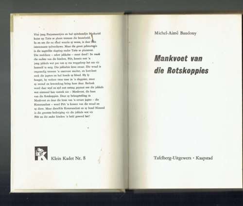 MA Baudouy - Mankvoet van die Rotskoppies - Klein kadet reeks nr 8