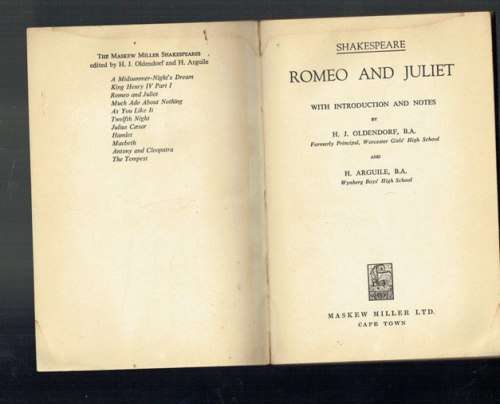 Shakespeare - Romeo and Juliet - Maskew Miller  2nd edition playwrite