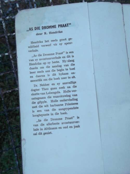 As die dromme praat - R Hendrikz - 1949 - Sagteband avontuur verhaal