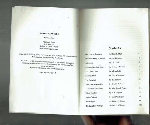 Fantasy Annual 4 - Harbottle & Wallace - 2000 - Sci Fi short story collection