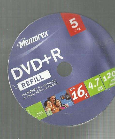 DVD + R Pack of Refill Blank DVD`s - Memorex