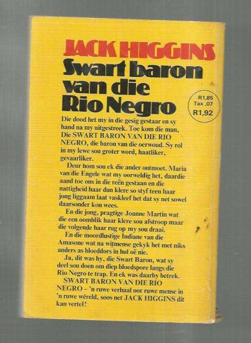 Swart Baron van die Rio Negro - Jack Higgins - Olympos vertaling - The last place God made