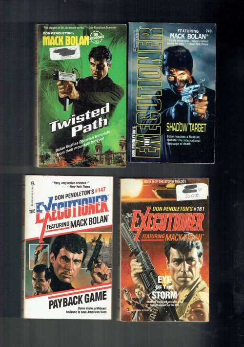 Mack Bolan lot of 4 books no,s 121 & 147 & 161 & 249 - Don Pendleton - Excecutioner series