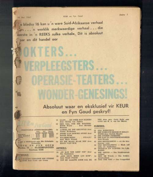 Keur & Fyn Goud Tydskrif - 18 Mei 1962 - Sien scans en produkbeskrywing