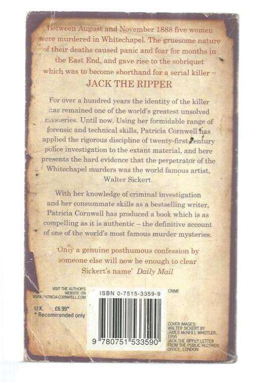 Patrica Cornwell - Portrait of a killer - Jack the Ripper case closed - 2002 - True crime