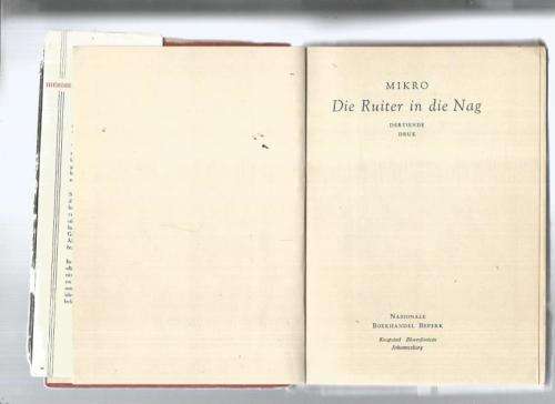 Die Ruiter in die Nag - Mikro - Boereoorlog avontuur