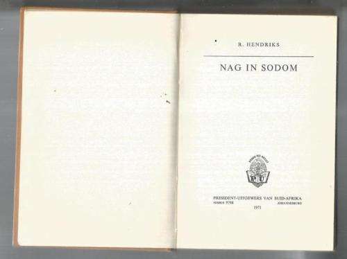 Nag in Sodom - R Hendriks - 1971 - Diamant smokkel avontuur