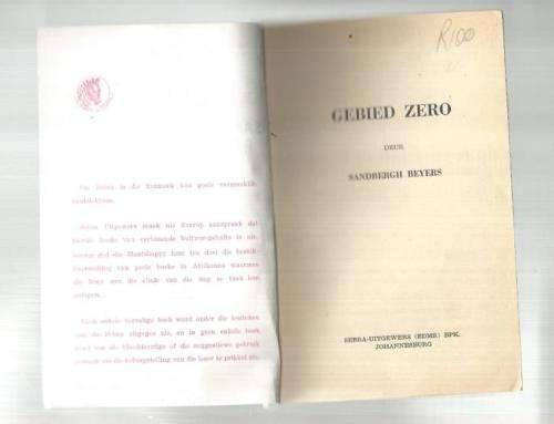 Gebied Zero - Sandbergh Beyers - Sebra boek - Sahara / Vreemdelegioen reeks