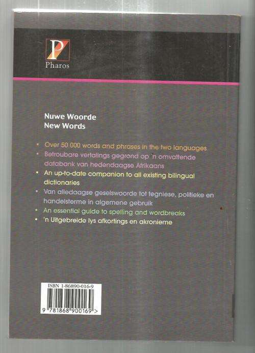 Pharos New words / Nuwe Woorde - M du Plessis - Wordeboek - Dictionary