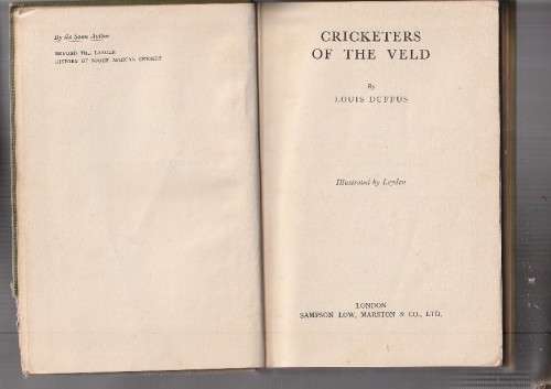 Cricketers of the veld - Louis Duffus - Cricketing tales by a jounalist (a 2)