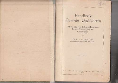 Handboek vir gewyde geskiedenis - PJS de Klerk - 1947 - Bybel in perspektief
