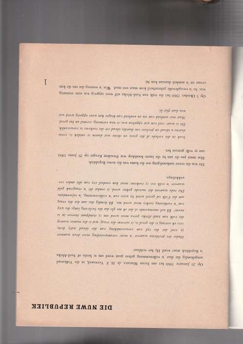 Republikeinse Dankfees 1960 - FAK - Program vir fees by Voortrekkermonument