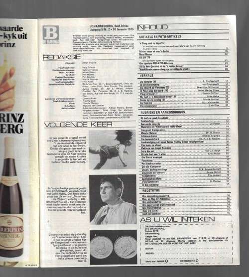 Brandwag Tydskrif - 10 Januarie 1975 - Sien produkbeskrywing en scans