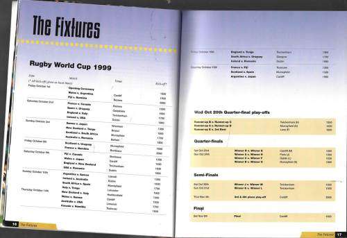 Rugby World Cup 1999 - The official book or Broshure