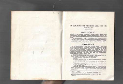 The Group Areas Act 1950 Explaned - Old Goverment (?) information booklet