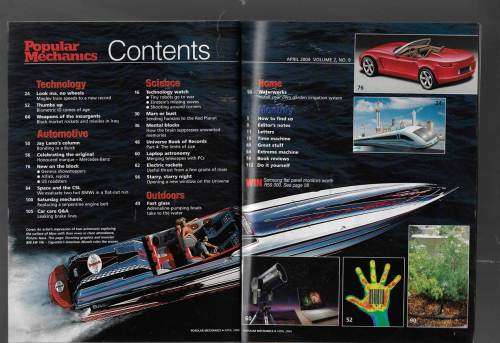 Popular Mechanics magazine April 2004 - See scans for index