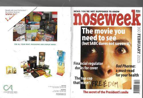 Noseweek magazine 160 Feb 2013 - see scans