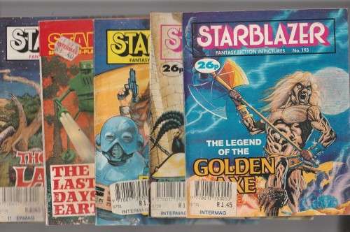 Starblazer Comics - lot van 5 - nr`s 201 - 160 - 197 - 193 - 196 - Sci-Fi - 80`s print - (a10)