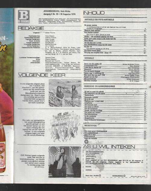 Brandwag Tydskrif - 30 Aug 1974 - Sien scans vir inhoud
