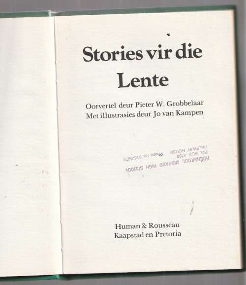 Stories vir die Lente - Pieter W Grobbelaar - Stories met humor vir die jeug