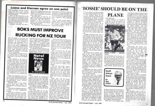 RUGBY Magazine July 1981 - Pre view of NZ Tour