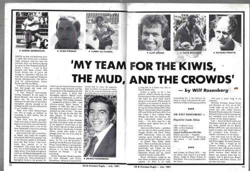 RUGBY Magazine July 1981 - Pre view of NZ Tour