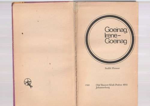 Goeie nag Irene, Goeie nag - Stoffel Pienaar - Spioen Olaf Bouwer Boek / Klub