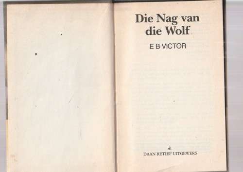 Die nag van die Wolf - EB Victor - Jeug Avontuur verhaal (a9)
