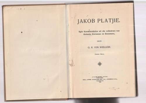 Jakob Platjie - GR von Wiellich - 1922 - Vertellings uit die volkslewe