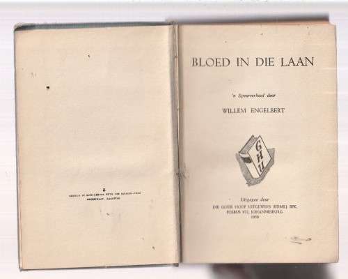 Bloed in die laan - Willem Engelbert - 1950 - Speurverhaal (K1)
