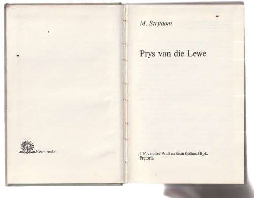 Prys van die Lewe - M Strydom - Roman (k3)