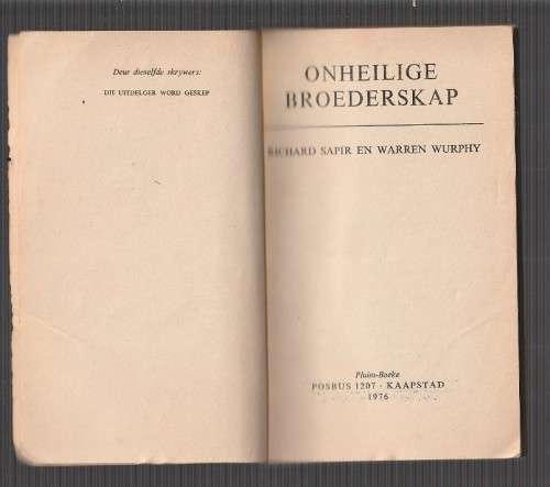 Onheilige Broederskap - Sapir & Murphy - (k4) Uitdelger nr 2 (Destroyer in Afrikaans)