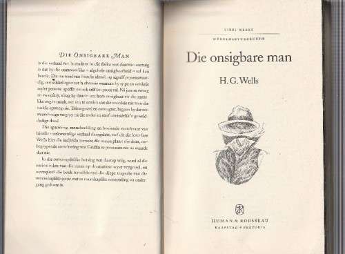 Die Onsigbare Man - HG Wells - Nuwe LIBRI reeks - Wetenskapfiksie - (k5)