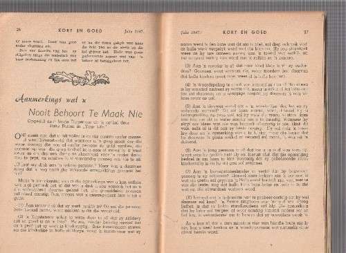 Kort en Goed - Julie 1947 - Politieke tydskriffie uit vroee jare