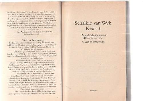 Schalkie van Wyk Keur 3 - (E5) - Ontwykende droom / Alleen in wind / Gister se Betowering