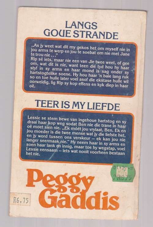 Langs goue strande & Teer is my liefde - Peggy Gaddis (k5) Dubbelroman sagteband