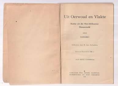 Uit oerwoud en vlakte - Sangiro - 1945 - Skaars sagteband uitgawe