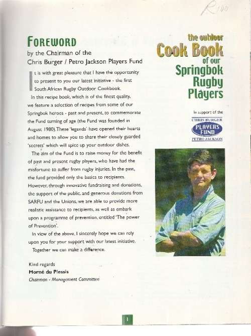 The outdoor cook book of the Springbok Rugby Players (m1) collectable item