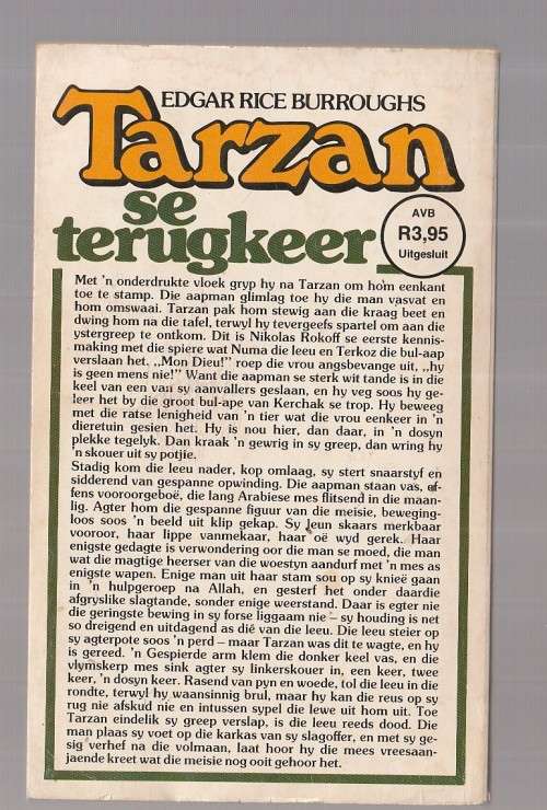 Tarzan se Terugkeer - Edgar Rice Burroughs - (o4) - Tarzan reeks 2