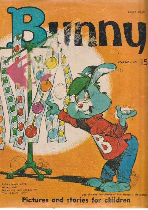 Lot van 9 Bollie + 1 x Bunny Kinder tekenprent tydskrifte