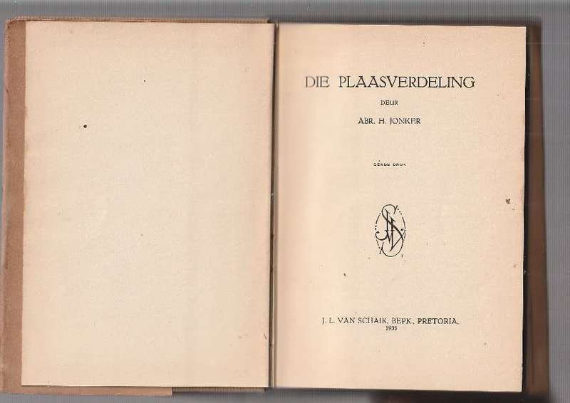 Die Plaasverdeling - Abraham H Jonker (1935) (k1) - Roman