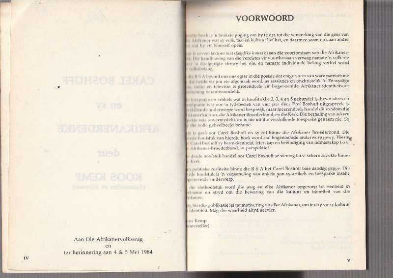 Carel Boshoff en sy Afrikaner denke - Koos kemp (a13)