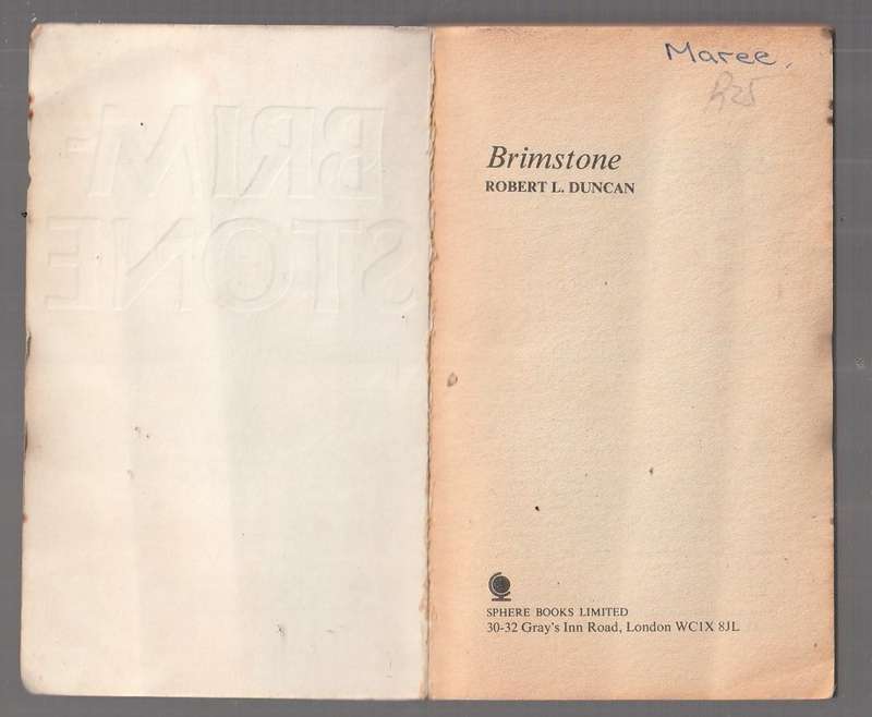 Brimstone - Robert L Duncan (j) Watergate type thriller