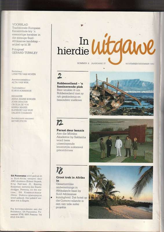 Panorama Tydskrif - Nov/Des 1992 - Sien scans vir inhoud (o)