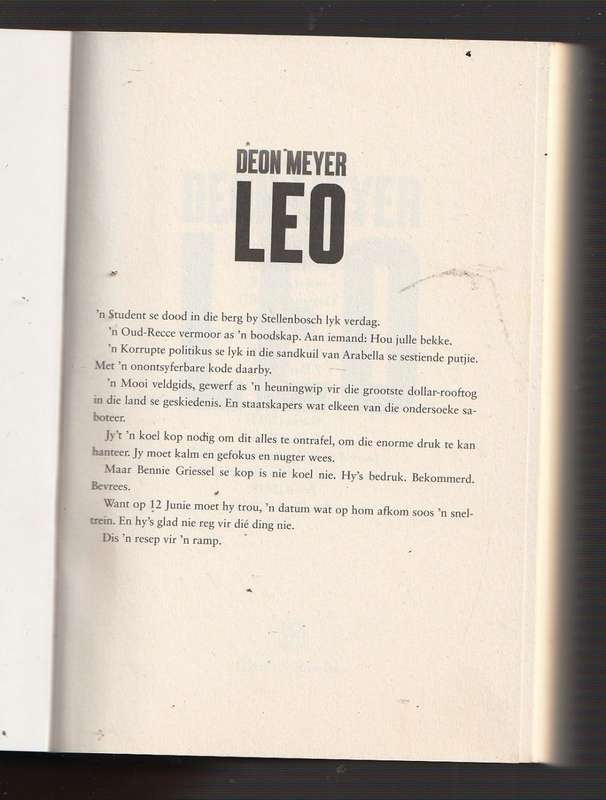 Leo - Deon Meyer - Bennie Griessel dossier (b) - Bennie gaan trou .. en n moordsaak oplos